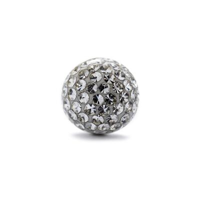 Epoxy-Klemmkugel mit Kristallen (6mm) Farbe:Crystal|Kugelgröße (mm):6.0 (SKU: 73091-1)