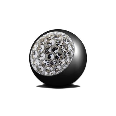 Epoxy-Kugel aus Chirurgenstahl mit Kristallen Materialstärke (mm):1.2|Farbe:Crystal|Kugelgröße (mm):3.0 (SKU: 73117-1)