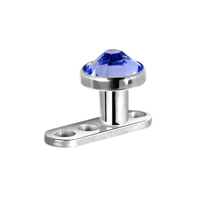 Dermal Anchor aus Titan Farbe:Crystal|Länge (mm):2.0|Materialstärke (mm):2.0|Kopfgröße (mm):3.0 F (SKU: 76406-1)