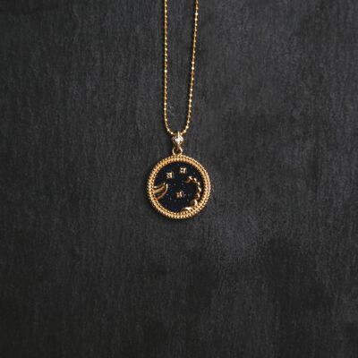 Collar de signo de estrella del zodíaco Asta - Piedra arenisca azul - Escorpio