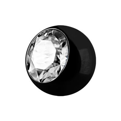 Schraubkugel aus Titan mit Kristall Materialstärke (mm):1.2|Farbe:Crystal|Kugelgröße (mm):2.5 (SKU: 76499-1)