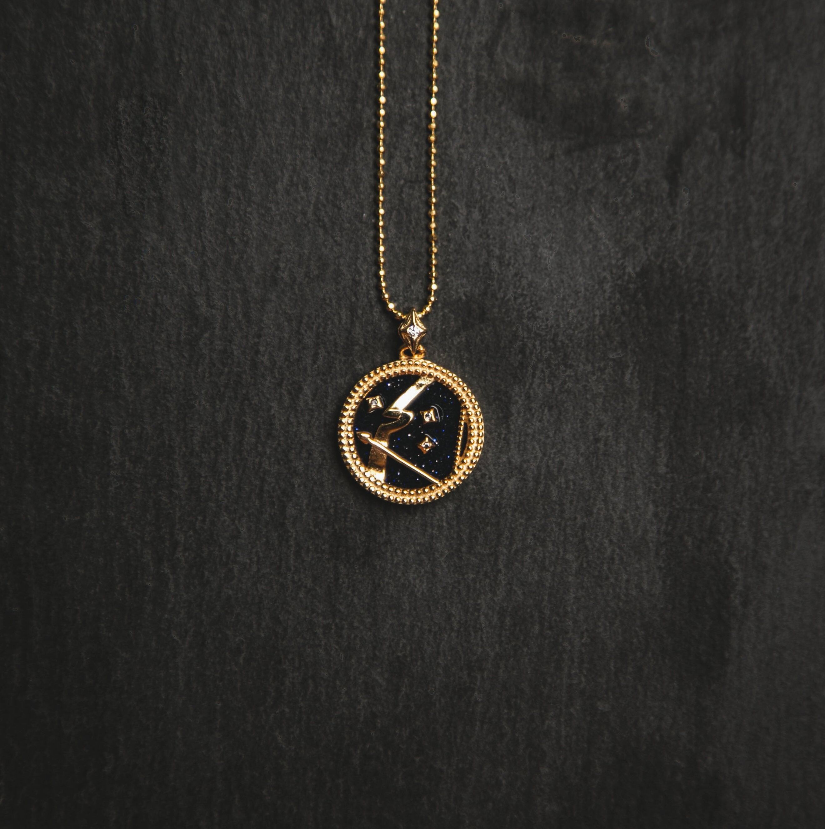 Asta Zodiac Star Sign Necklace - Blue Sandstone - Sagittarius