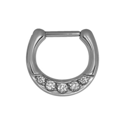 Septum Clicker aus Chirurgenstahl mit Cubic Zirkonia Materialstärke (mm):1.2|Durchmesser (mm):8.0 (SKU: 76916-1)