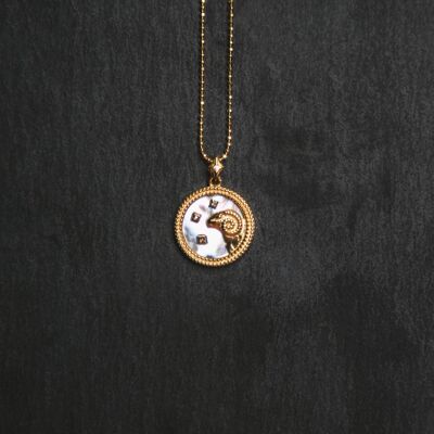 Collana con segno zodiacale Asta - Madreperla - Ariete