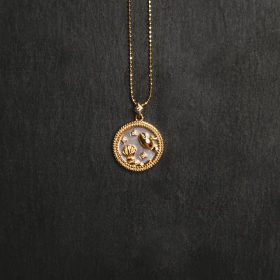 Asta Zodiac Star Sign Necklace - Mother of Pearl - Cancer
