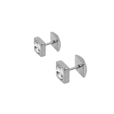 Edelstahl Ohrstecker "Quadro" Länge (mm):7.0 (SKU: 77717)