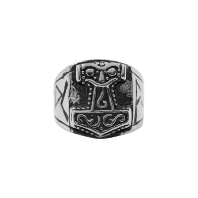 Edelstahlring "Thors Hammer" Ringdurchmesser (US):8.0 (SKU: 77770-1)