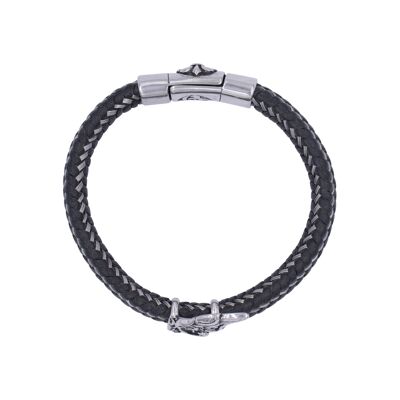 Lederarmband mit Edelstahlverschluss "Flügel" Länge (cm):22.0|Breite (cm):1.5 (SKU: 78273)