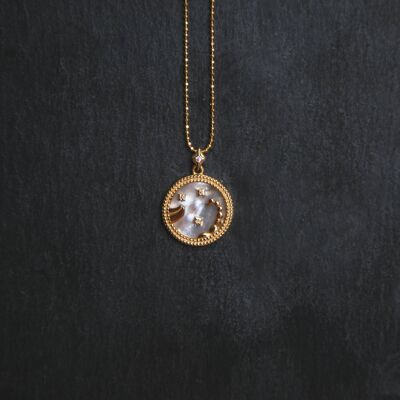 Collar de signo de estrella del zodíaco Asta - Madreperla - Escorpio