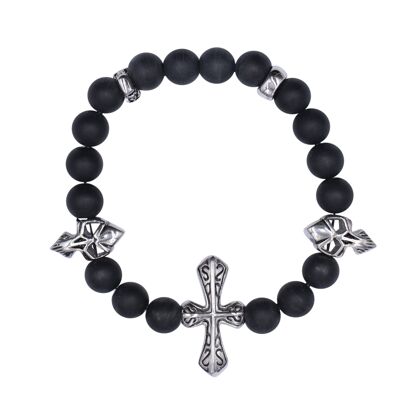 Onxysteinarmband "Totenkopf & Kreuz" (SKU: 78418)