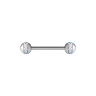 Barbell aus Chirurgenstahl mit Kristall (1.6mm) Materialstärke (mm):1.6|Länge (mm):12.0|Farbe:Crystal|Kugelgröße (mm):5.0 (SKU: 78809-1)