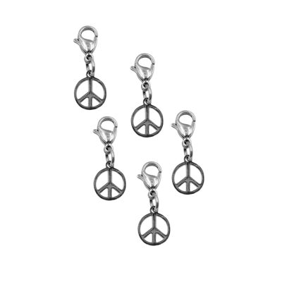 Edelstahlanhänger "Peace" 5er Pack Breite (cm):1.0|Höhe (cm):1.0 (SKU: 79347)