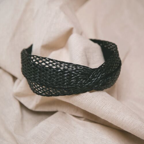 Sena Twisted Rattan Headband - Black