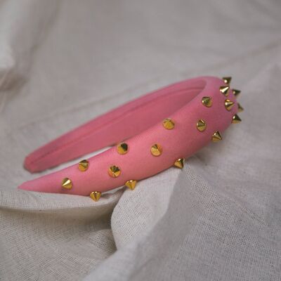 Roxy Gold Spike Headband - Pink