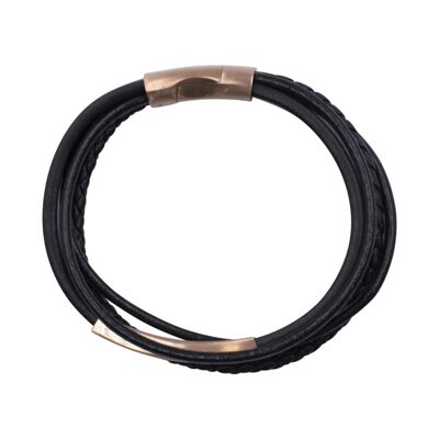 Lederarmband mit Edelstahlverschluss Breite (cm):1.0|Länge (cm):21.0 (SKU: 79856)