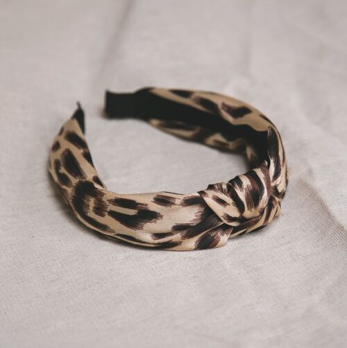 Samiya Knot Leopard Hairband - Natural