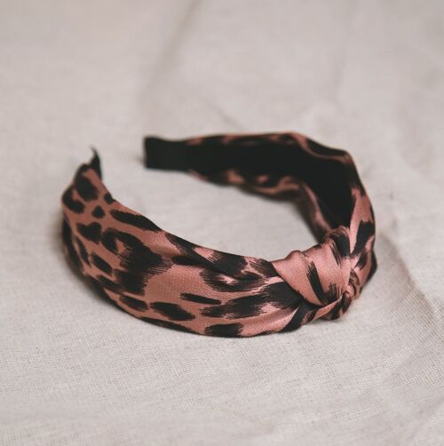 Samiya Knot Leopard Hairband - Pink