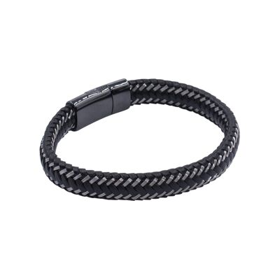 Lederarmband mit Edelstahlverschluss Breite (cm):1.0|Länge (cm):23.0 (SKU: 81304)