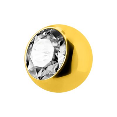 Klemmkugel aus Chirurgenstahl mit Kristall Farbe:Crystal|Kugelgröße (mm):3.0|Materialstärke (mm):CLIP IN (SKU: 90021-1)