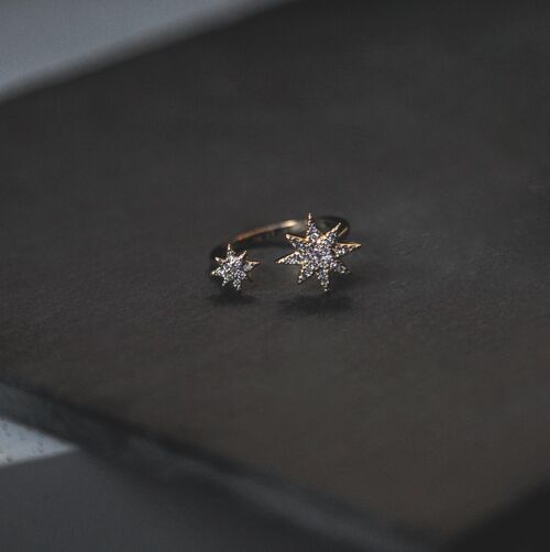 Astrid Double Star Ring - Gold