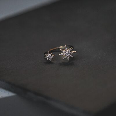 Astrid Double Star Ring - Gold