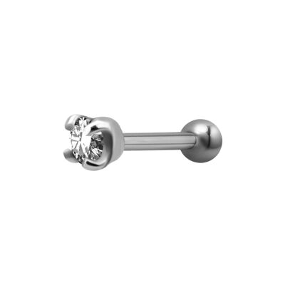 Barbell aus Chirurgenstahl mit Zirkonia Materialstärke (mm):1.2|Kugelgröße (mm):2.0|Länge (mm):4.0 (SKU: 90072-1)