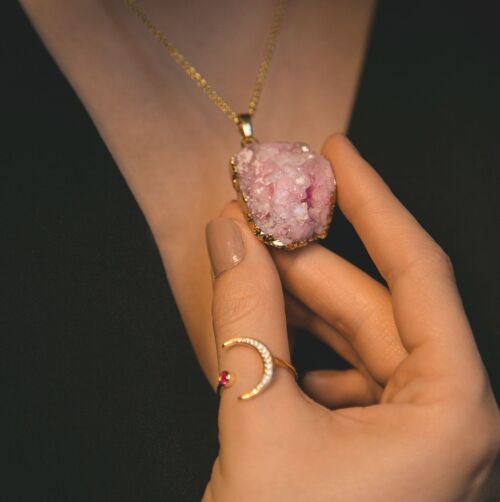 June Crystal Druzy Quartz Necklace