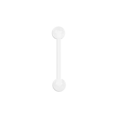 Barbell aus Bioplast® (1.6mm) Farbe:Weiß|Materialstärke (mm):1.6|Länge (mm):12.0|Kugelgröße (mm):5.0 (SKU: 70259-1)