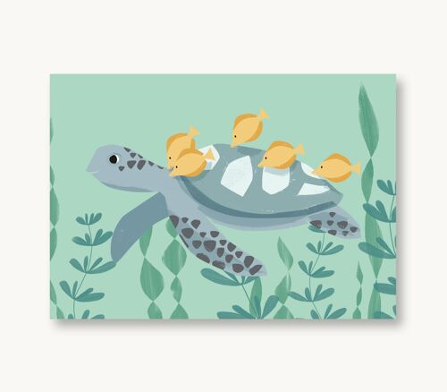 Postkarte Schildkröte, Meeresschildkröte