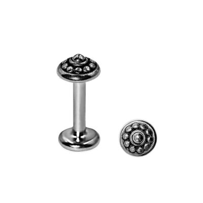 Labret aus Chirurgenstahl mit Motiv (1.2mm) Materialstärke (mm):1.2|Länge (mm):4.0|Kopfgröße (mm):4.0|Design:Keltisch 1 (SKU: 90078-1)