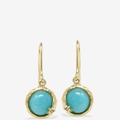 Boucles d'oreilles en amazonite plaqué or Ad Astra