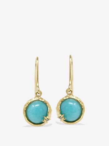 Boucles d'oreilles en amazonite plaqué or Ad Astra 1