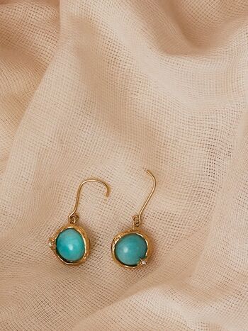 Boucles d'oreilles en amazonite plaqué or Ad Astra 3