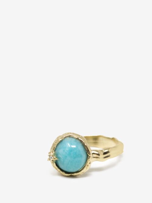 Ad Astra Gold-plated Amazonite Ring