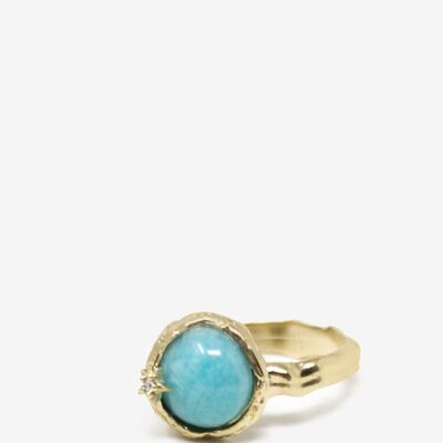 Ad Astra Gold-plated Amazonite Ring