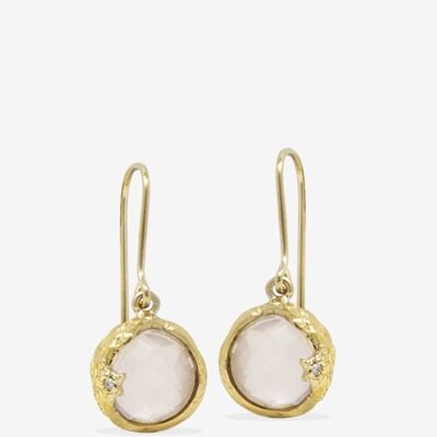 Ad Astra Gold-plated Pink Quartz Earrings