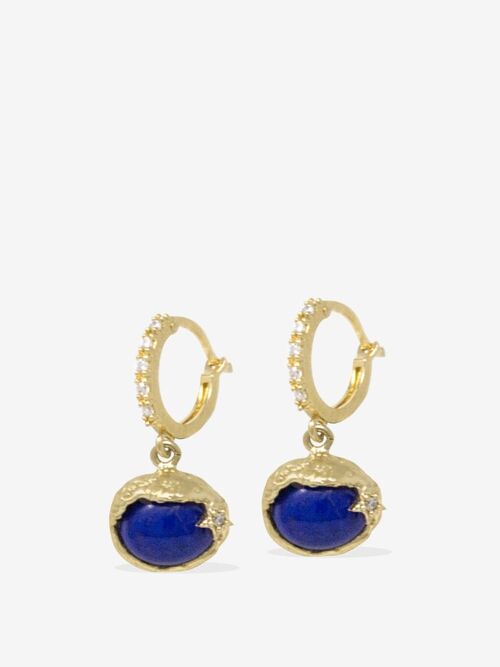 Ad Astra Gold-plated Lapis Lazuli Mini Hoop Earrings