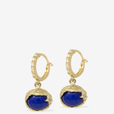 Ad Astra Gold-plated Lapis Lazuli Mini Hoop Earrings