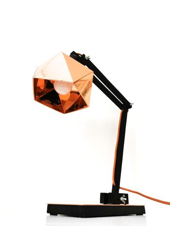 Lampe de bureau origami noir et cuivre 3