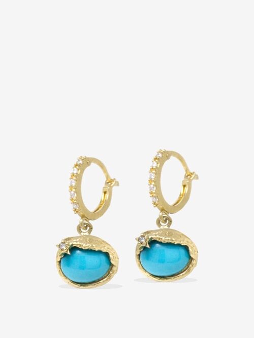 Ad Astra Gold-plated Turquoise Mini Hoop Earrings