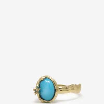 Bague turquoise en plaqué or Ad Astra