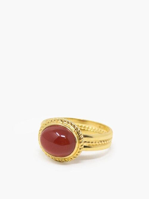 Gold-plated Fascetta Carnelian Ring