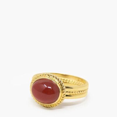 Gold-plated Fascetta Carnelian Ring