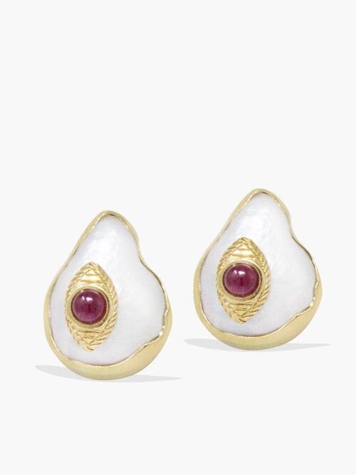 18KGOS The Eye Ruby Stud Earrings