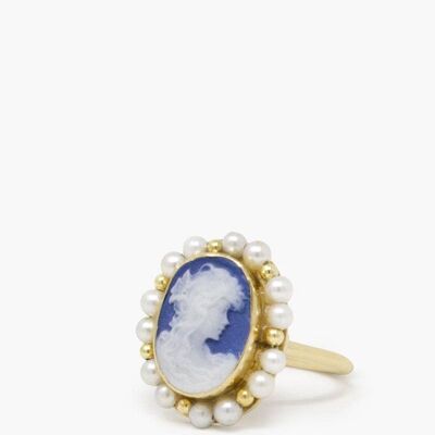 18KGOS Anillo Little Lovelies Blue Cameo FWP