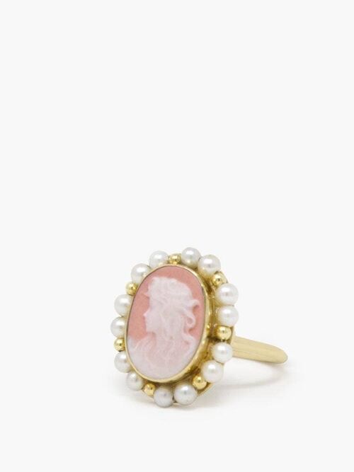 18KGOS Little Lovelies Pink Cameo FWP Ring