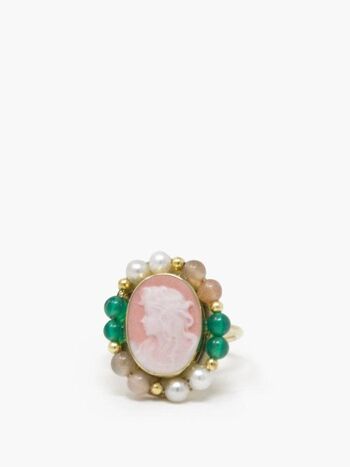 18KGOS Little Lovelies Pink Cameo Multistone Ring 2