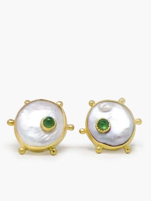 18K Gold plated Silver Keshi Pearl Stud Earrings (Copy)