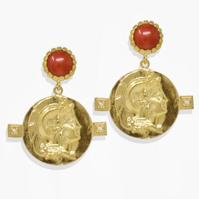 Boucles d'oreilles cornaline d'Achille