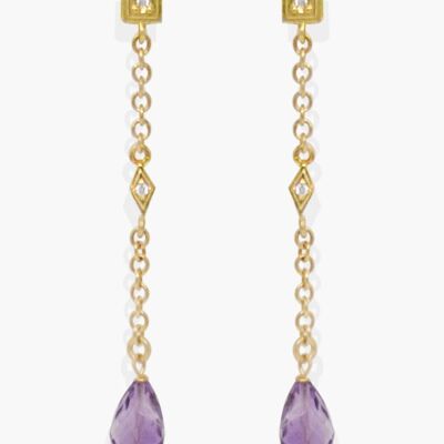 Amethyst-Deco-Tropfen-Ohrringe